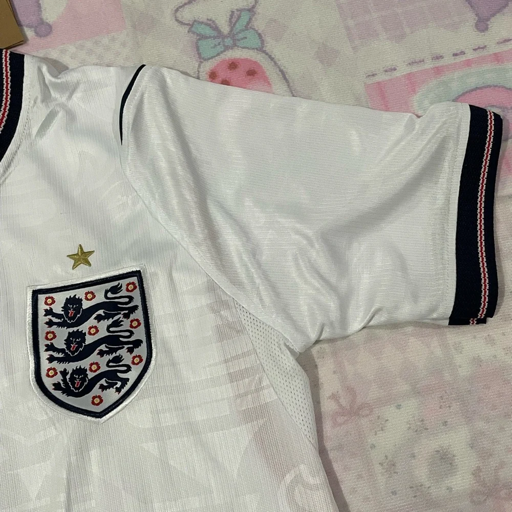 Nike White and Red England #9 Football Jersey